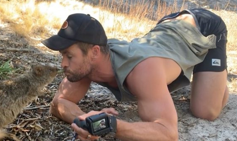 Let's just appreciate Chris Hemsworth's viral back arch as the energy we need